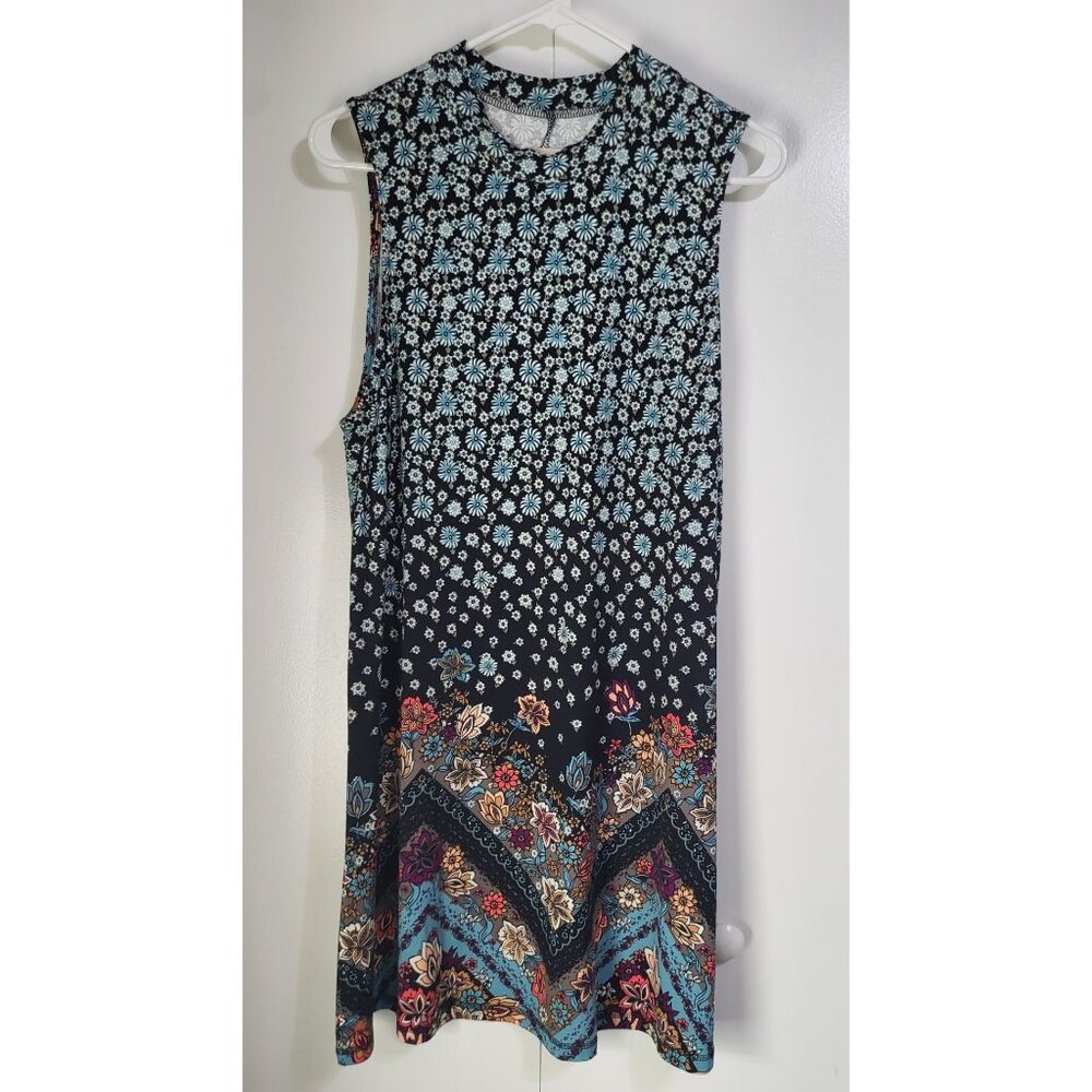 O’Neill Women’s XL Lennon Dress High Neck Mini black floral print
